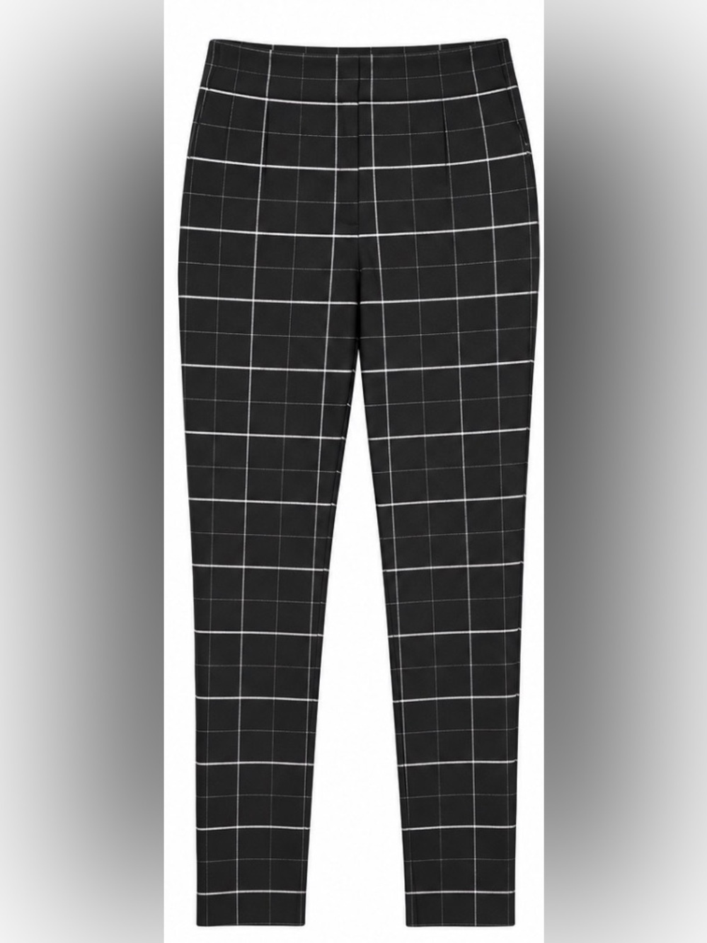 Calvin Klein Black Windowpane Plaid Slim Ankle Pants Size 8 Career Office